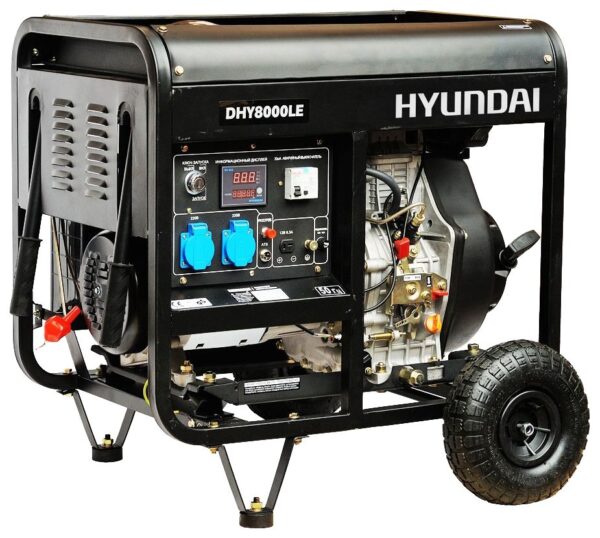 Дизельный генератор с колесами Hyundai DHY8000LE